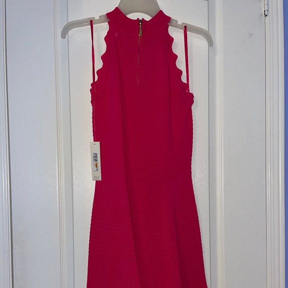 Halter Neck Ribbed Fit-&-Flare Sweater Dress - Picture 2 of 3